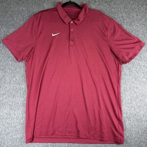 Nike Dri-FIT Shirt Men's XL Short Sleeve Football Polo Maroon  908414 Golf